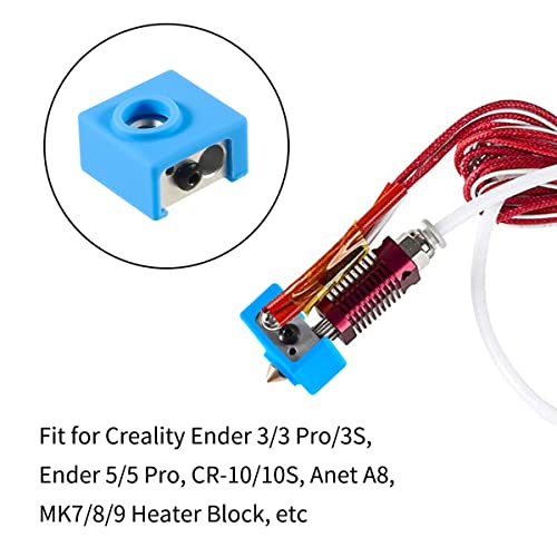 Aokin 3D Printer Hotend Silicone Sock Heater Block Silicone Cover for Creality Ender 3, Ender 3 Pro, Ender 5, Ender 5 Pro, CR-10/10S, Anet A8, MK7/8/9 Hotend, Blue, 3 Pcs