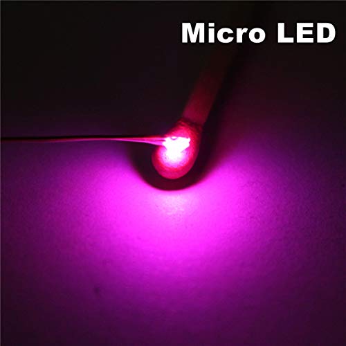 50pcs Pre-soldered Micro Litz Wired Leads Pink SMD Led 0603 + Muti-Resistor NEW - color: (7)Pink, size: 50pcs