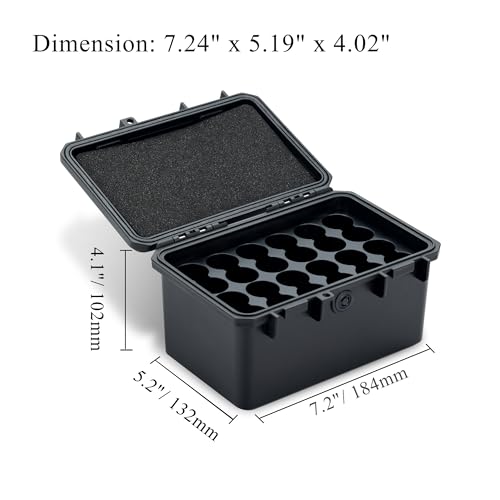 KIWIFOTOS 24 Slots 21700/20700 Battery Storage Case IP67 Waterproof - color: 24 Slots 21700 Battery Case