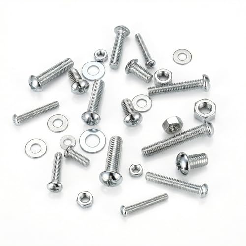 425 Pcs 304 Stainless Steel Metric Machine Screws Assortment Kit - M3 M4 M5 M6 Assorted Nuts and Bolts, Washers for Machinery, Furniture, Automotive, Motorcycle Repairs, DIY Projects - size: M3M4M5M6 425pcs