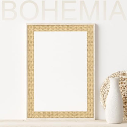 Outus 68 Feet Boho Bulletin Board Borders, Wicker Pattern - size: 2.99 Inches, style: Bohemian