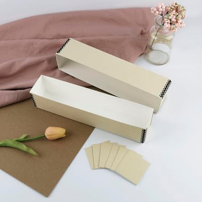 Lineco Archival Slide Storage Box with 6 Dividers, Tan-2.5" x 2.125" x 11"