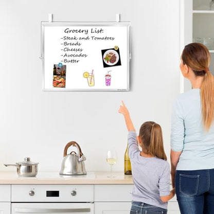 TSJ OFFICE Small White Board - 18 X 14 Inches Silver Framed Dry Erase Board - color: Silver, size: 18"W x 14"H