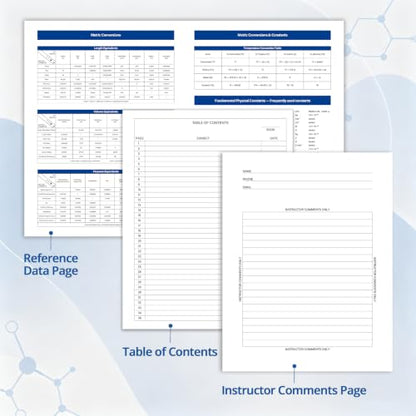 Carbonless Chemistry Lab Notebook, 50 Sets Duplicate Pages, 8.5 x 11 Inches