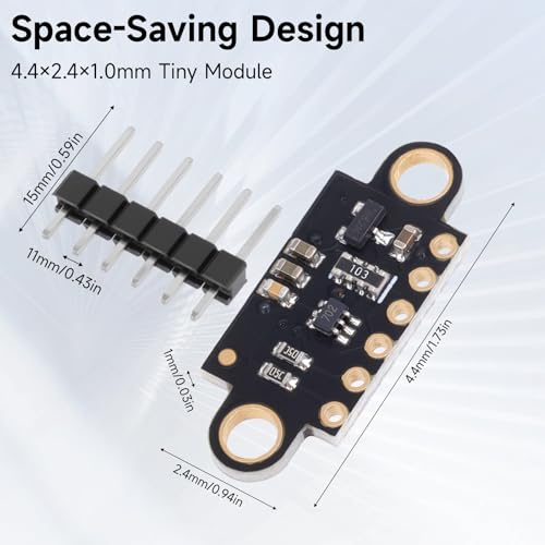 5 Pcs VL53L0X Lidar Sensor 2m Range High Precision Single-Point Distance Sensor Compact Lightweight ToF Module with I2C Interface for Arduino Raspberry Pi Robot IoT Projects Smart Homes GY-VL53L0XV2 - color: Black