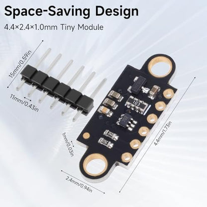 5 Pcs VL53L0X Lidar Sensor 2m Range High Precision Single-Point Distance Sensor Compact Lightweight ToF Module with I2C Interface for Arduino Raspberry Pi Robot IoT Projects Smart Homes GY-VL53L0XV2 - color: Black