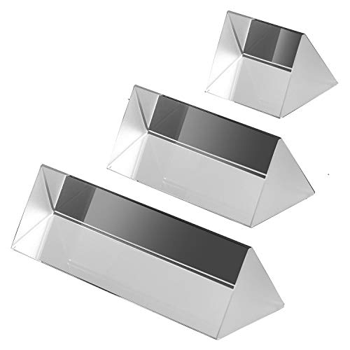 Amlong Crystal® 2.5 Inch, 4 inch, 6 inch Optical Glass Triangular Prism for Teaching Light Spectrum Physics and Photo Photography Prism, Set of 3 - size: 2.5 Inch, 4 Inch, 6 Inch