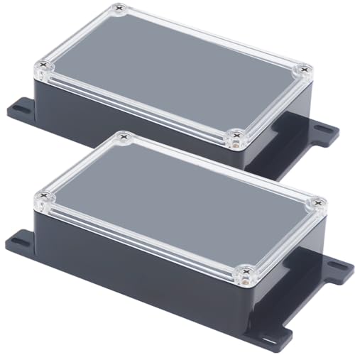 Junction Box, Zulkit Project Box IP65 Waterproof Outdoor Box ABS Plastic Electrical Boxes Electronic Enclosure with Fixed Ear 5.91 x 3.94 x 1.73 inch(150 x 100 x 44 mm)(Pack of 2) - size: 5.91" x 3.94" x 1.73"(Pack of 2)