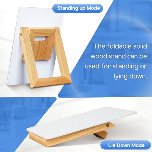 Desktop Glass Whiteboard, 9.5"x 6.7" Desk Dry Erase Board with Wood Stand - color: Stand-white a