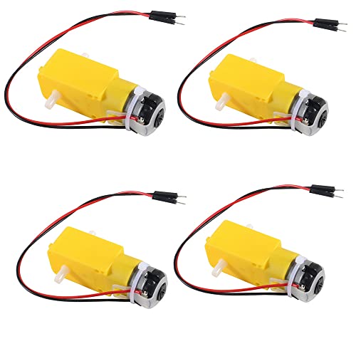 4pcs TT Motor Dual DC 3-6V Gearbox Motor 200RPM Ratio 1:48 Shaft Motor with 2.54mm Wire for Arduino DIY Smart Car Robot