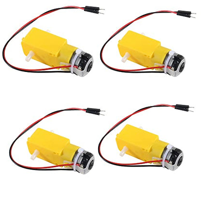 4pcs TT Motor Dual DC 3-6V Gearbox Motor 200RPM Ratio 1:48 Shaft Motor with 2.54mm Wire for Arduino DIY Smart Car Robot