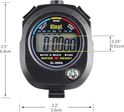KingL Digital Stopwatch Timer - Interval Timer with Large Display. - style: style2-1pack/Black