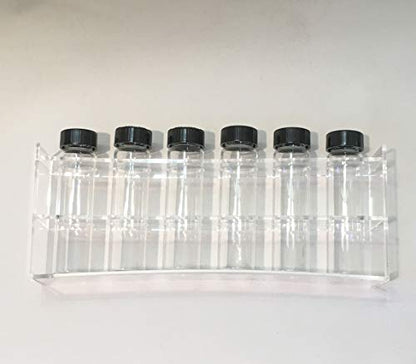 6 Hole Clear Acrylic Plastic Test Tube Bud Vase Spice Rack for Vials Bottles Toothbrush Razor Pen Display Stand