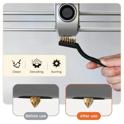 3D Tool Kit 3D Print Nozzle Cleaning Kit 3D Printer Nozzle Cleaning Kit, Tool Kit for Bambu 3D Nozzle Cleaning Kit3D Printer Nozzle Cleaning Brush Printer Tools Deburring Tool, Copper Wire Brush