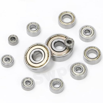 Swpeet 48Pcs 6 Sizes 693ZZ, 623ZZ, 624ZZ, 685ZZ, 687ZZ,627ZZ Ball Bearings Assortment Kit, High Carbon Steel Deep Groove Bearings, Double Shielded - size: Assortment Kit-48PCS, style: High Carbon Steel