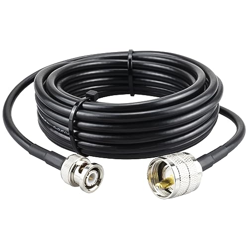 PL259 to BNC 16.4ft UHF PL-259 Male to BNC Male Antenna Jumper RG58 Coax Cable for Handheld CB Radio, Amateur Radio, SWR Meter - size: 16.4ft 1PCS