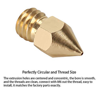 30PCS 0.5mm 3D Printer Extruder Nozzles for Anet A8 Makerbot MK8 Creality CR-10 S4 S5 Ender 3 3Pro 5 - size: 0.5mm