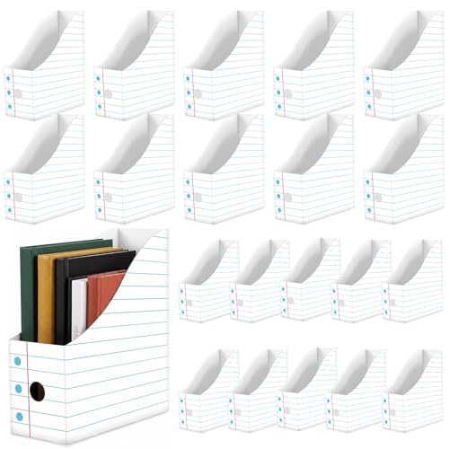 20 Pack Notebook Book Bins for Classroom Cardboard Magazine File Holders - style: Notebook