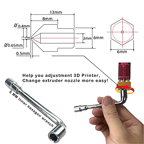 MK8 Nozzles 25 pcs 0.4mm 3D Printer Extruders Brass Nozzles - size: MK8 Brass, style: Kit: 0.4 Nozzles