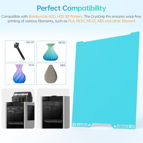BIQU Cryogrip Pro Glacier for Bambu-Lab H2D/H2S 3D Printer 355x346MM - color: Glacier, size: H2D/H2S