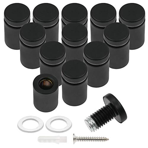 Luomorgo Stainless Steel Standoff Screws, 3/4" x 1.18", Black, 12 Pcs - color: Black, 12 Pcs, size: 3/4" x 1.18" / 19mm x 30mm