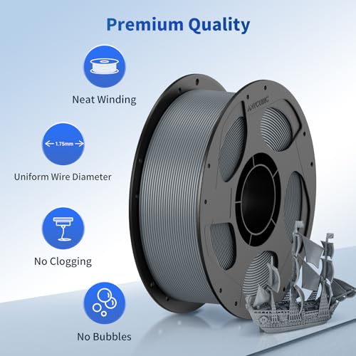 ANYCUBIC 3D Printer Filament PLA Bundle 2KG, Texture Grey - color: 2*1kg Pla Texture Grey