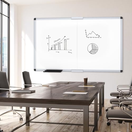 VIZ-PRO Large Magnetic Dry Erase Whiteboard, 60 x 48 Inches, Foldable - size: 60"W x 48"H