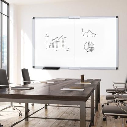 VIZ-PRO Large Magnetic Dry Erase Whiteboard, 60 x 48 Inches, Foldable - size: 60"W x 48"H