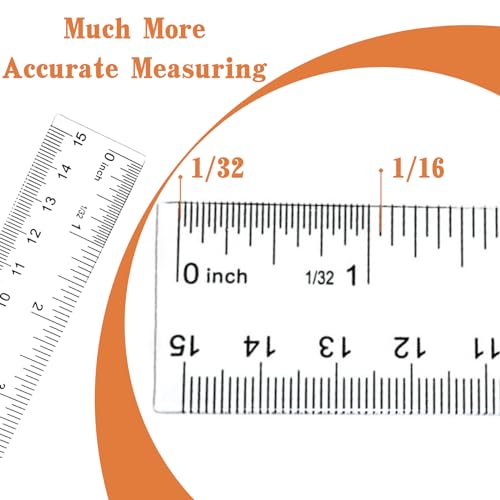 6 Inch Ruler, Clear Plastic Ruler, 2PCS - size: 6 Inch + 6 Inch