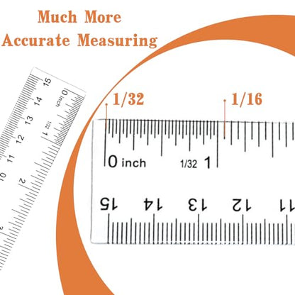 6 Inch Ruler, Clear Plastic Ruler, 2PCS - size: 6 Inch + 6 Inch