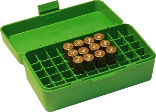 MTM Case-Gard P50-38-10 Flip-Top Ammo Box, 50 Round, Green - color: Green