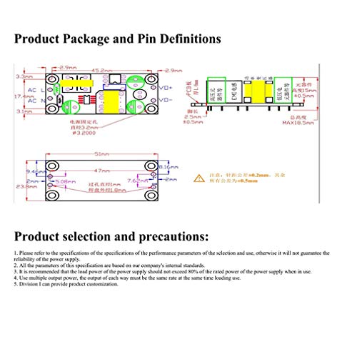 HiLetgo 2pcs AC-DC 220V to 3.3V Isolated Switching Power Supply Module Board - color: 3.3V