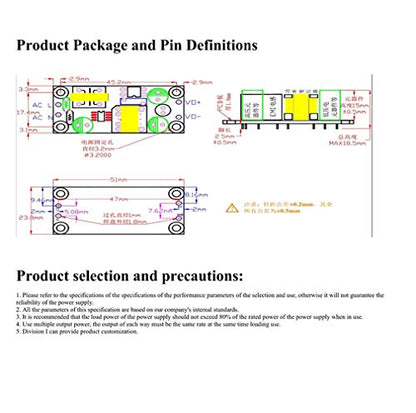 HiLetgo 2pcs AC-DC 220V to 3.3V Isolated Switching Power Supply Module Board - color: 3.3V