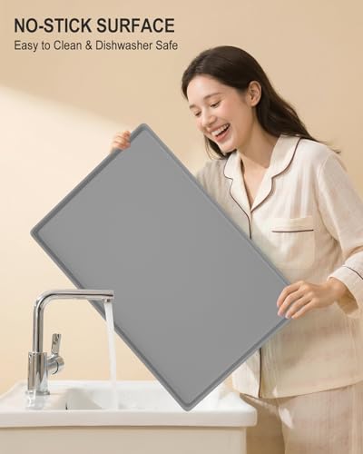 Silicone Art Mat for Crafts, 16" x 24" Waterproof Non-Slip Painting Mat - color: Gray, size: 16" x 24"