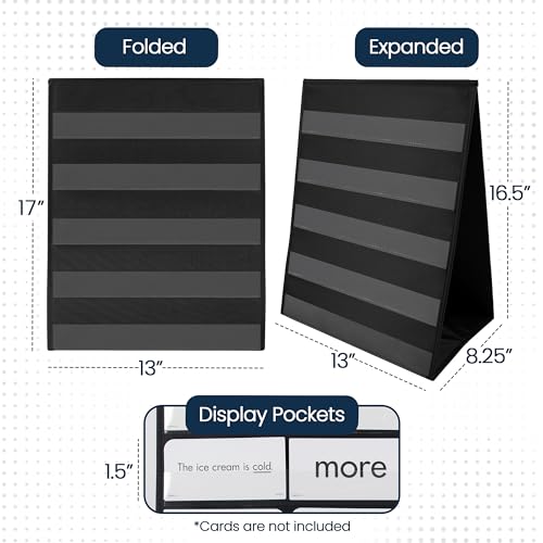 Essex Wares- Tabletop Pocket Chart Stand, 13" Wide x 17" Tall, Black