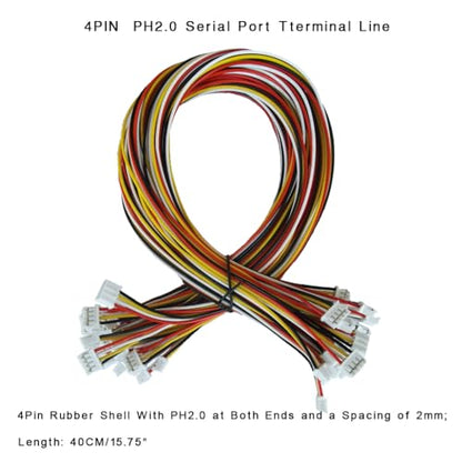 20Pcs JST PH2.0mm 4PIN Female Connection Plug 40cm Length Terminal Connector Serial Terminal Cable
