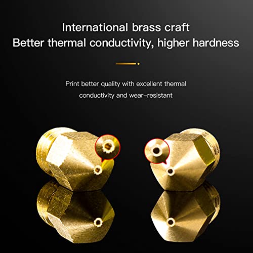 Lokkr 3D Printer Brass Extruder Nozzles Set, 20PCS Brass MK8 Nozzles (0.2MMx2 0.3MMx2 0.4MMx8 0.5MMx2 0.6MMx2 0.8MMx2 1MMx2) with Wrench for Makerbot, E3D, Creality CR-10/Ender 3/3 V2/3 S1/5, Prusa i3 - style: 0.4mm Brass Extruder Nozzles Set