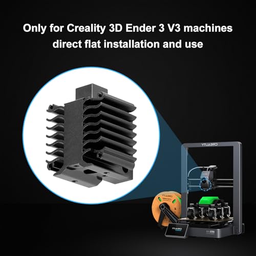 Ender 3 V3 HeatSink 3D Printer Accessories,Fast Cooling Block for Ender Series Extruder Hotend HeatSink,Aluminum Heat Sink Replacement for Ender 3 V3 Print Head Heating Block Kit - color: black