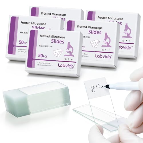 250pcs Frosted Microscope Slides, Dim.75x25x1mm, LVQ006B - color: LVQ006B