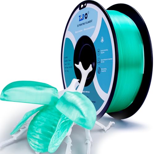 ZIRO 3D Printing Filaments, Translucent Series, 2.2lb 1.75mm Spool, Cyan - color: Translucent-cyan