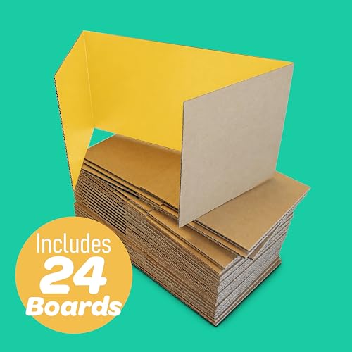 Flipside Products 18" x 48" Yellow Project Boards, Pack of 24, Trifold, Presentation Board, DIY Projects, Small Display, Science Fair, Classroom, Clubs, 4H, Graduation - color: Yellow