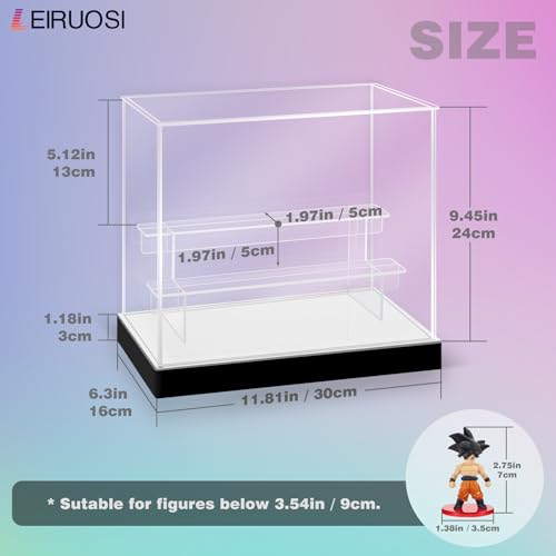 Acrylic Display Case with RGB LED, 3 Tier Clear Figure Display Box - size: 3 Tier 11.81x6.3x10.63in