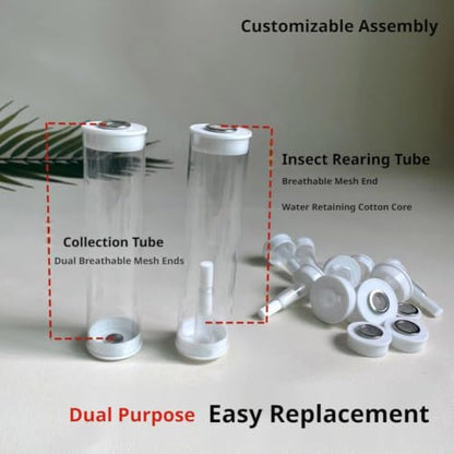 10 Sets Insect Observation Tubes with Lid Bug Collection Containers for Outdoor Nature Exploration and Insect Observation