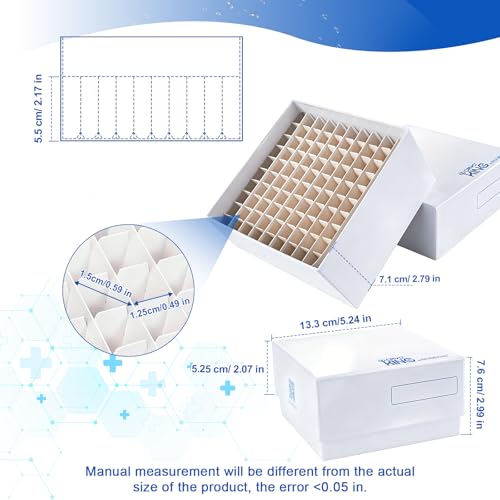 100-well Cryo Boxes, Plastic Coating, 3 Inch Height, Case of 100 - size: 3 in,100-well