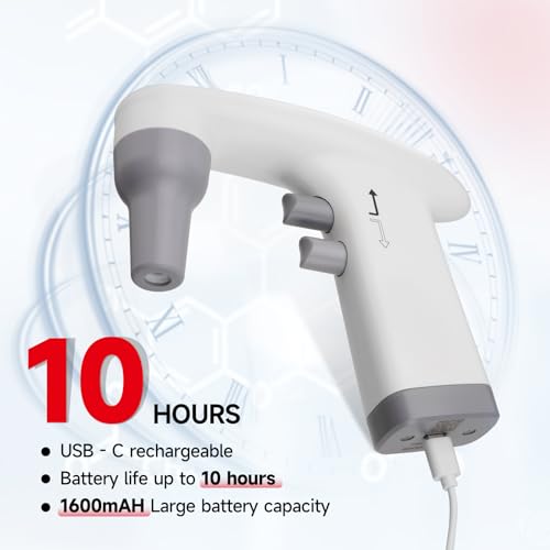 4E's USA Electric Pipette Filler for High-Volume 0.1-100ml, 4-Level Speed Control and Built-in 1600mAh Battery, LCD Display and Autoclavable Silicone Clip