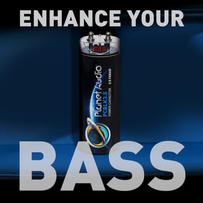 Planet Audio PCBLK3.5 3.5 Farad Car Capacitor, Energy Storage Enhanced Bass - style: 3.5 Farad