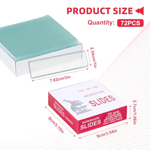 Microscope Slides, 75 x 25mm, Plain Slides, 3600 Pcs/Case - color: Clear, size: 3600PCS