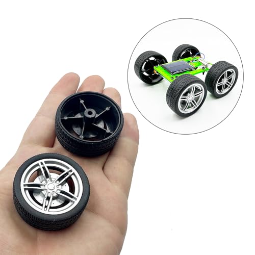 10PCS Toy Car Wheels 40mm Rubber Tire Wheels with Metal Shaft for RC Car Truck DIY Model Toy Wheel Replacement Accessories (3X40mm) - style: 3X40mm