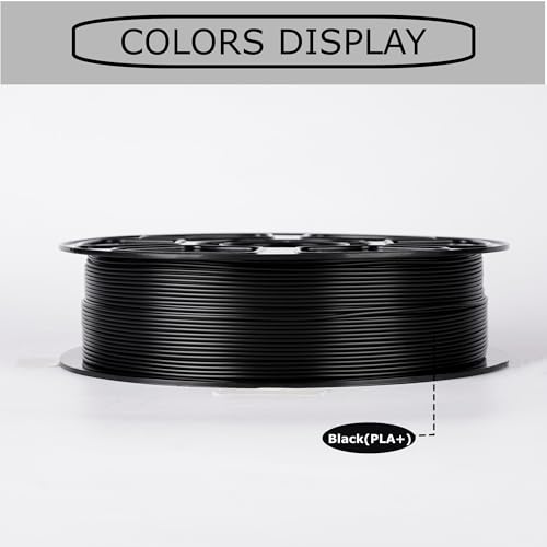 PLA Plus Filament 1.75mm Black 1KG (2.2lbs), Stronger and Durable - color: Plus Black