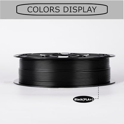 PLA Plus Filament 1.75mm Black 1KG (2.2lbs), Stronger and Durable - color: Plus Black